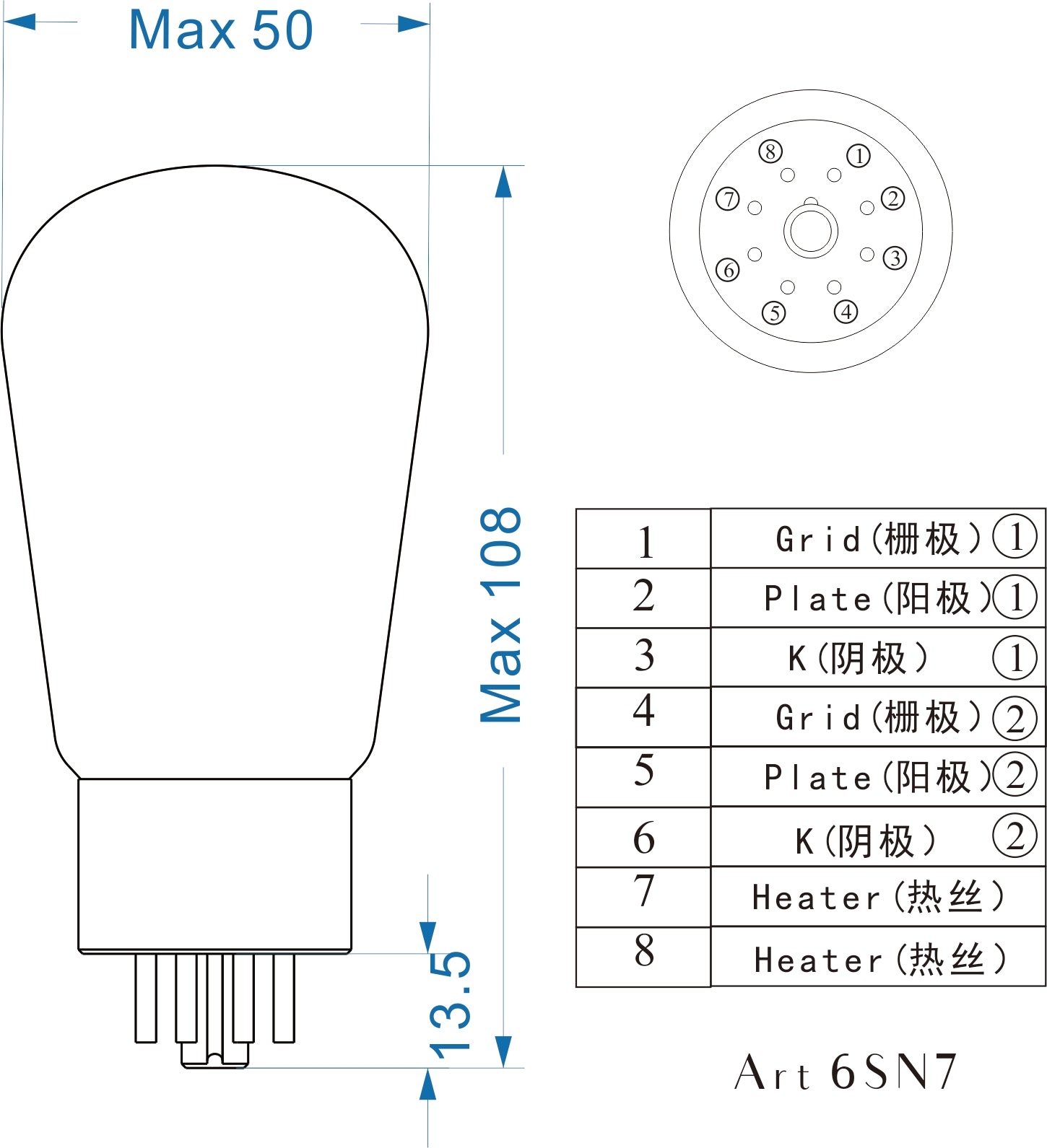 PSVANE ART TIII 6SN7-TIII Vacuum Tube (2 PACK)