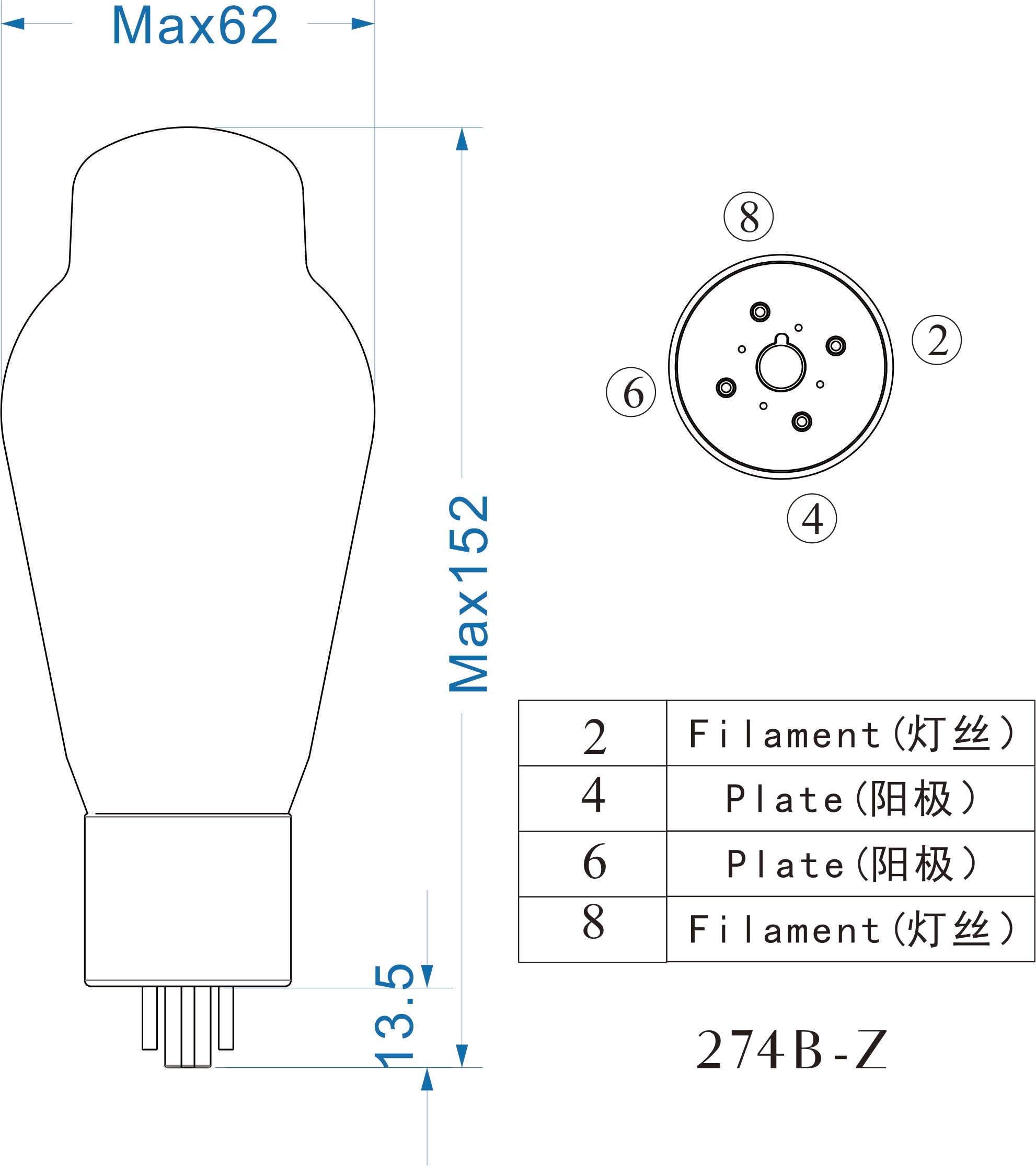 PSVANE TREASURE 274B-Z Vacuum Tube (2 PACK)