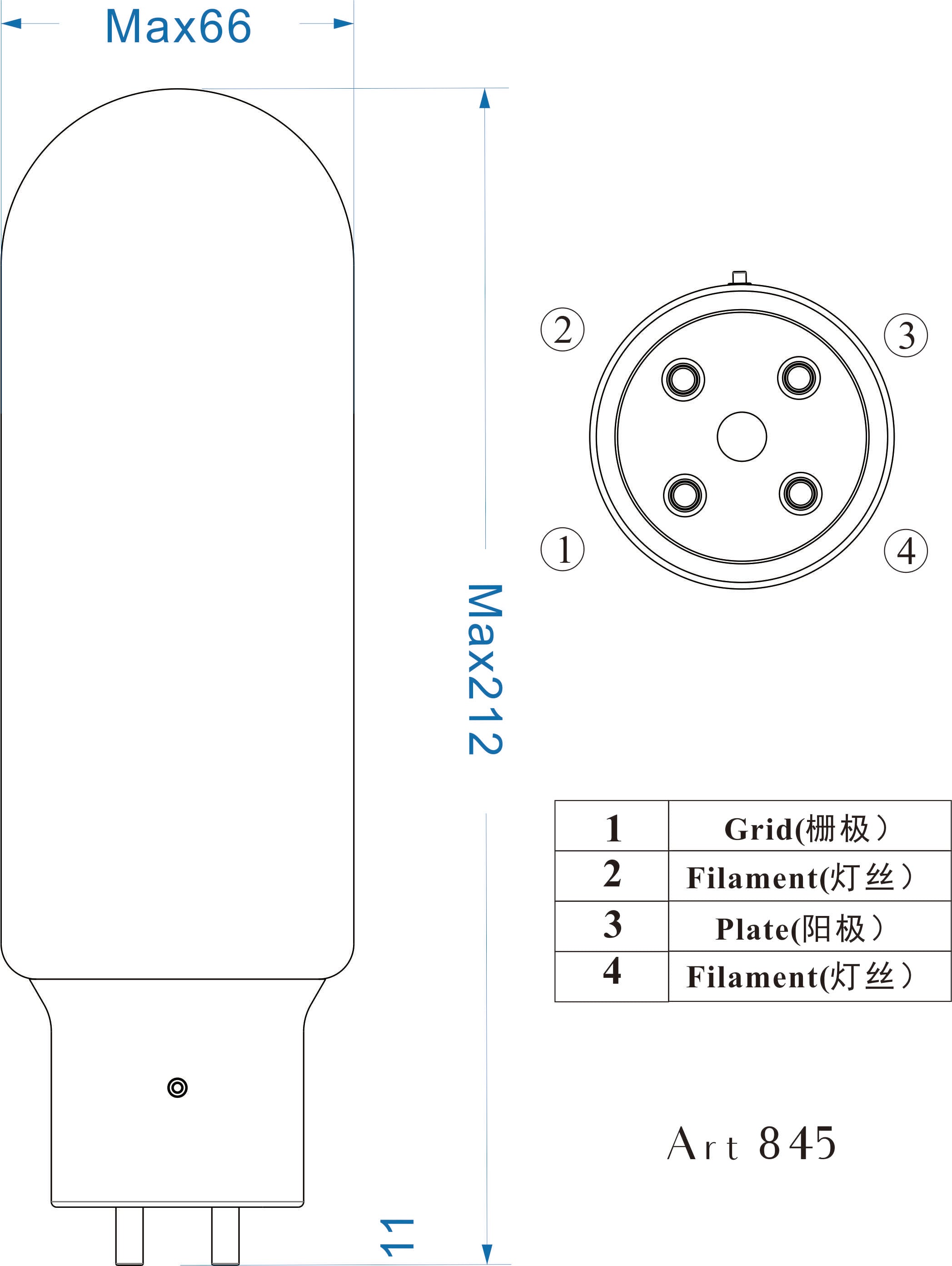 PSVANE ART TIII 845-TIII Vacuum Tube (2 PACK)