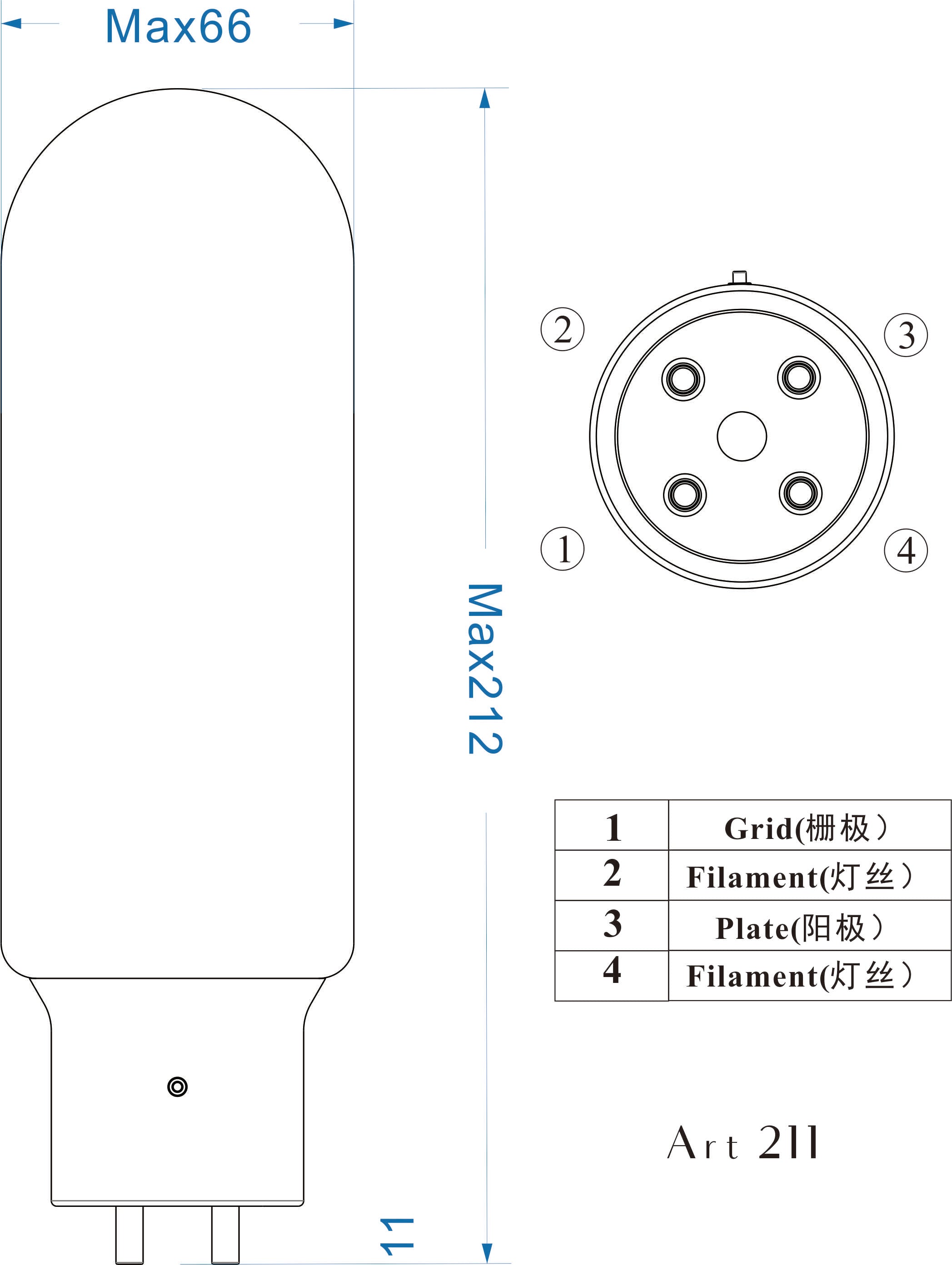 PSVANE ART TIII 211-TIII Vacuum Tube (2 PACK)