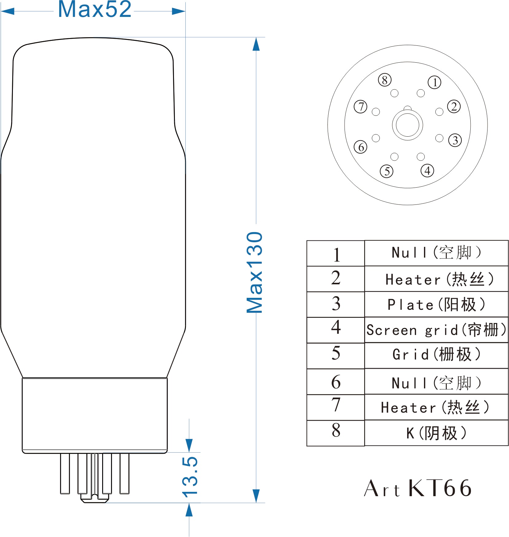 PSVANE ART TIII KT66-TIII Vacuum Tube (2 PACK)