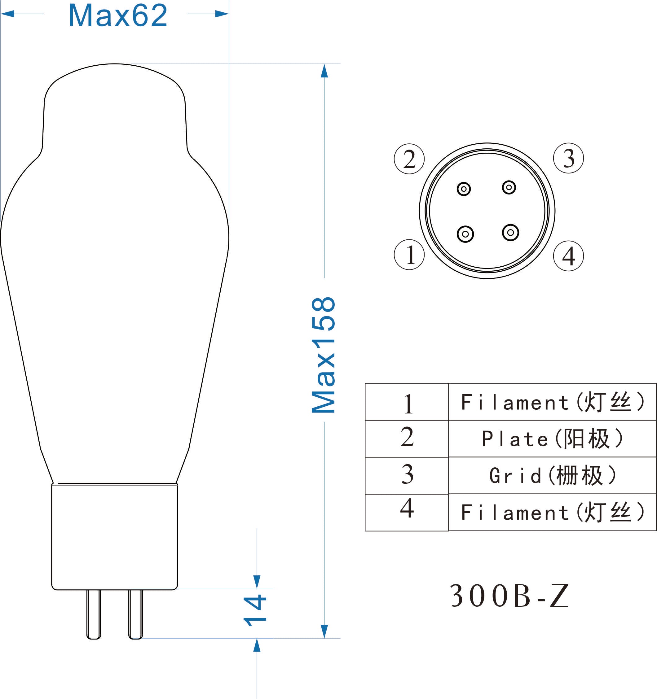 PSVANE TREASURE Series 300B-Z Vacuum Tube Amplifier Tubes Matched Pair (2 PACK)