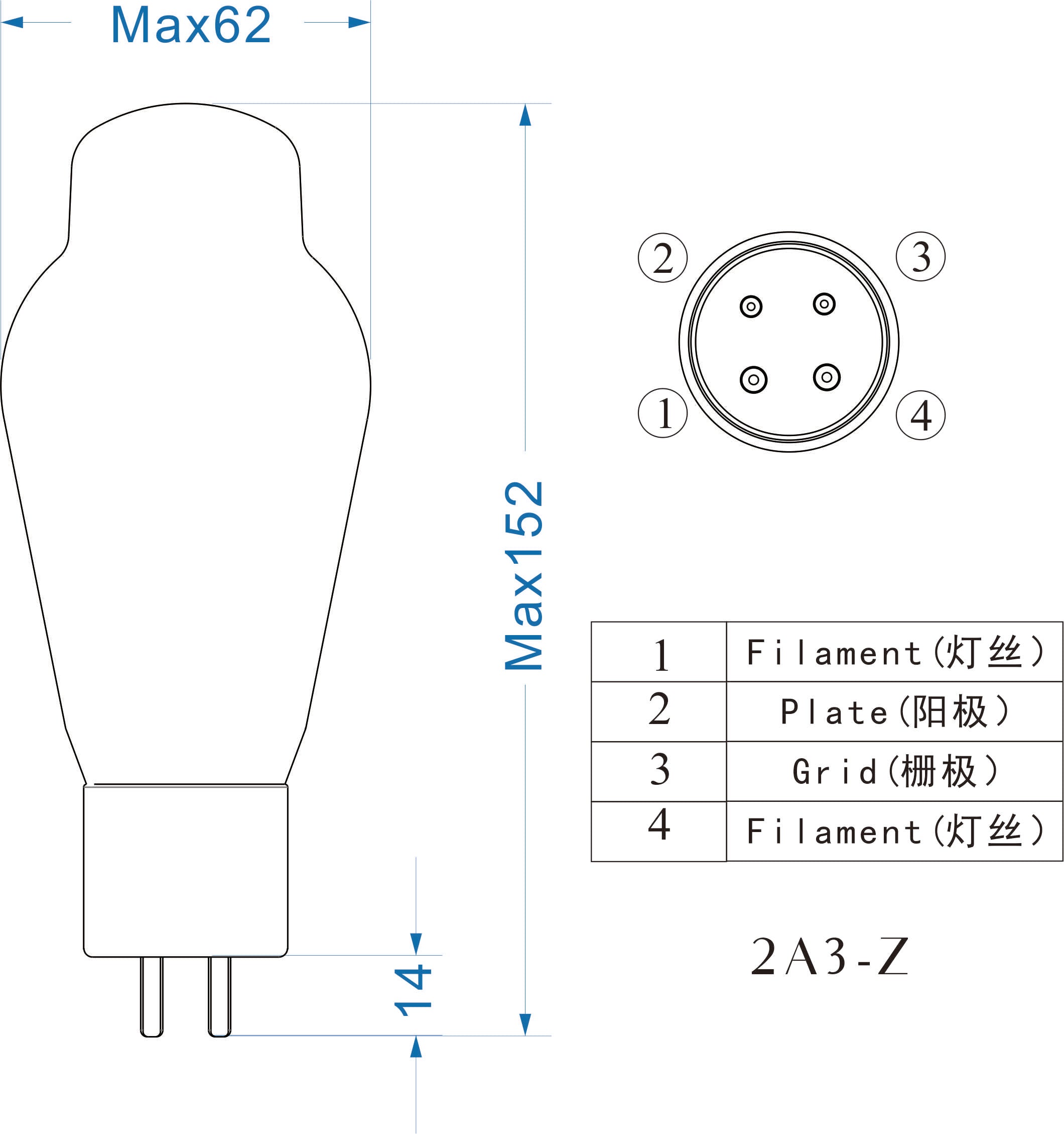 PSVANE TREASURE Series 2A3-Z Vacuum Tube Amplifier Tubes Matched Pair (2 PACK)